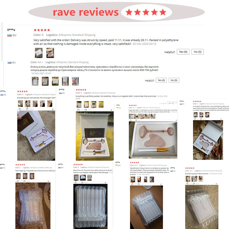 Facial Roller Massager (Rose Quartz/Jade)