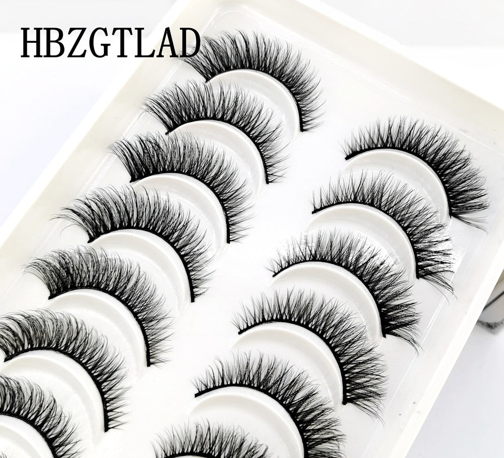 10 pairs Natural Long 3D Mink False Eyelashes