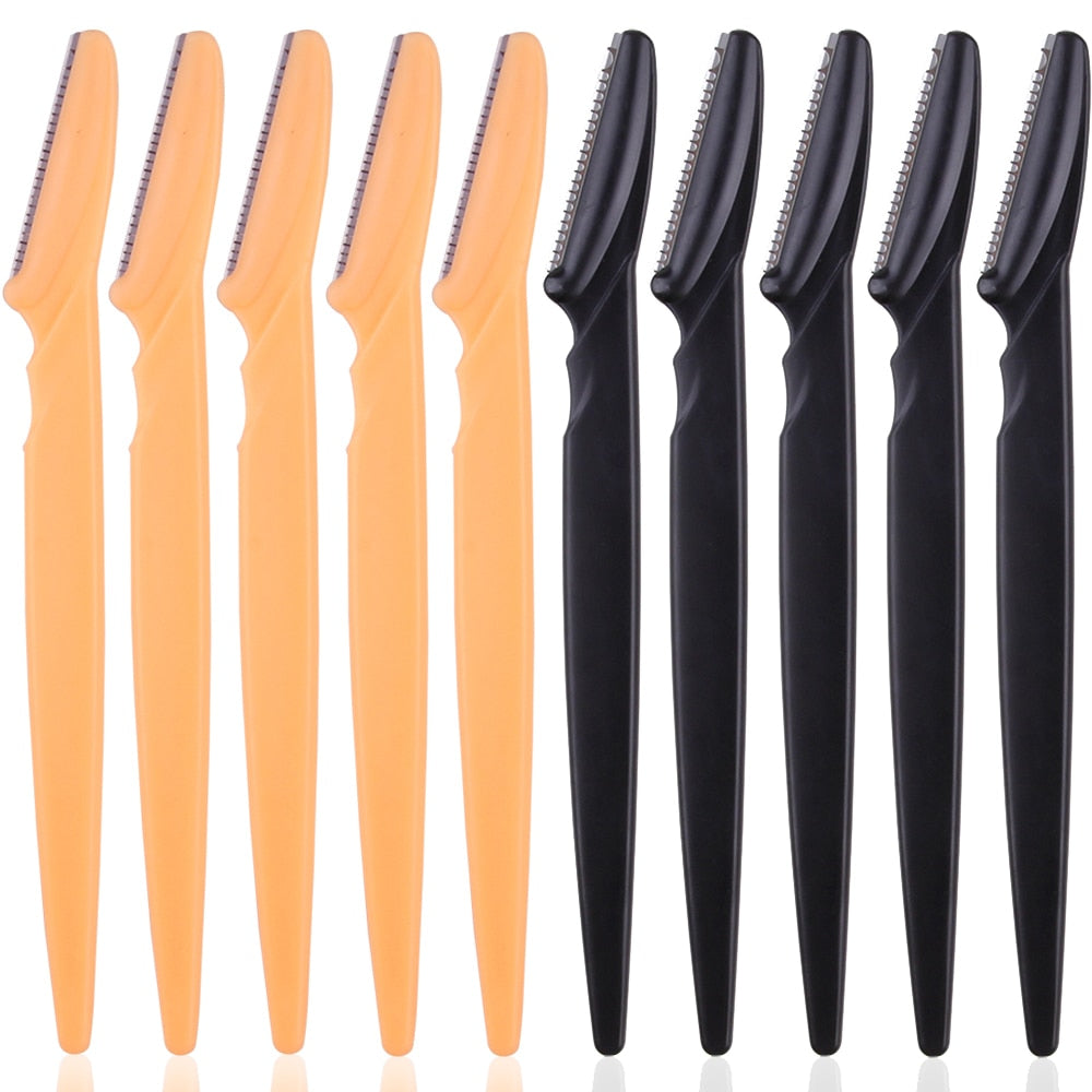 orange and black eyebrow blade set