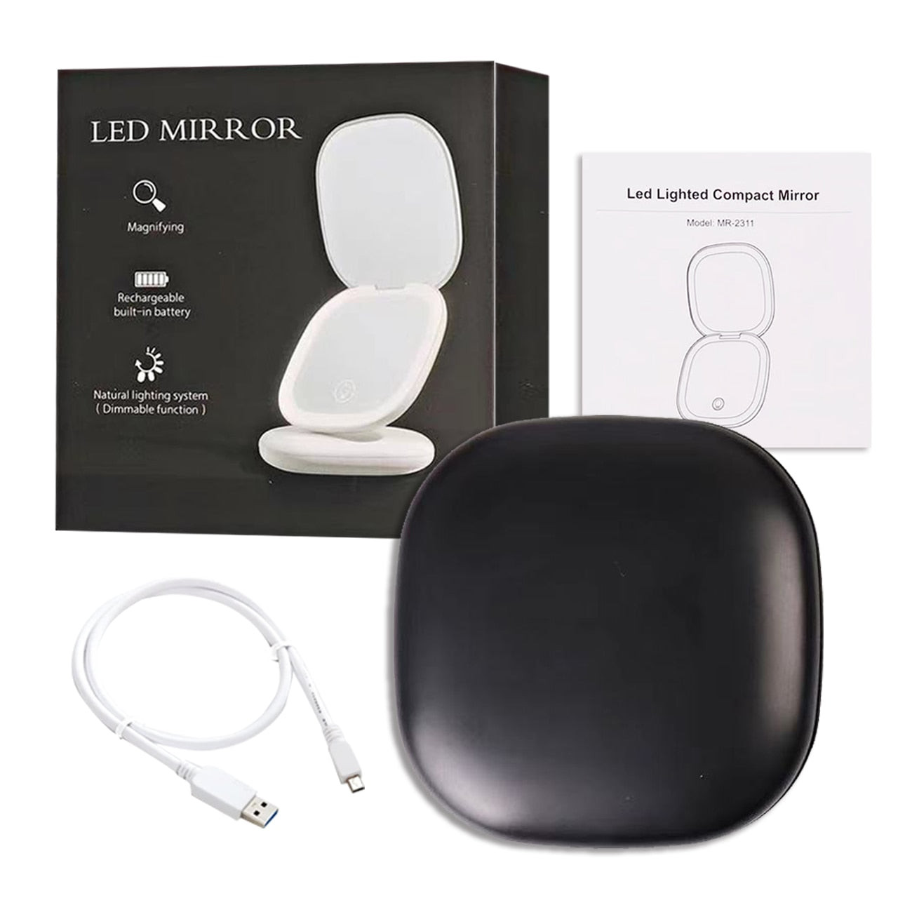 Mini Compact LED Makeup Mirror With Light