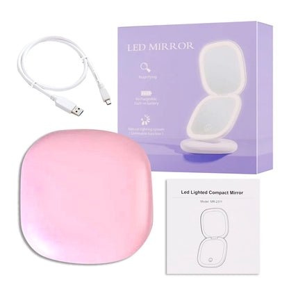 Mini Compact LED Makeup Mirror With Light