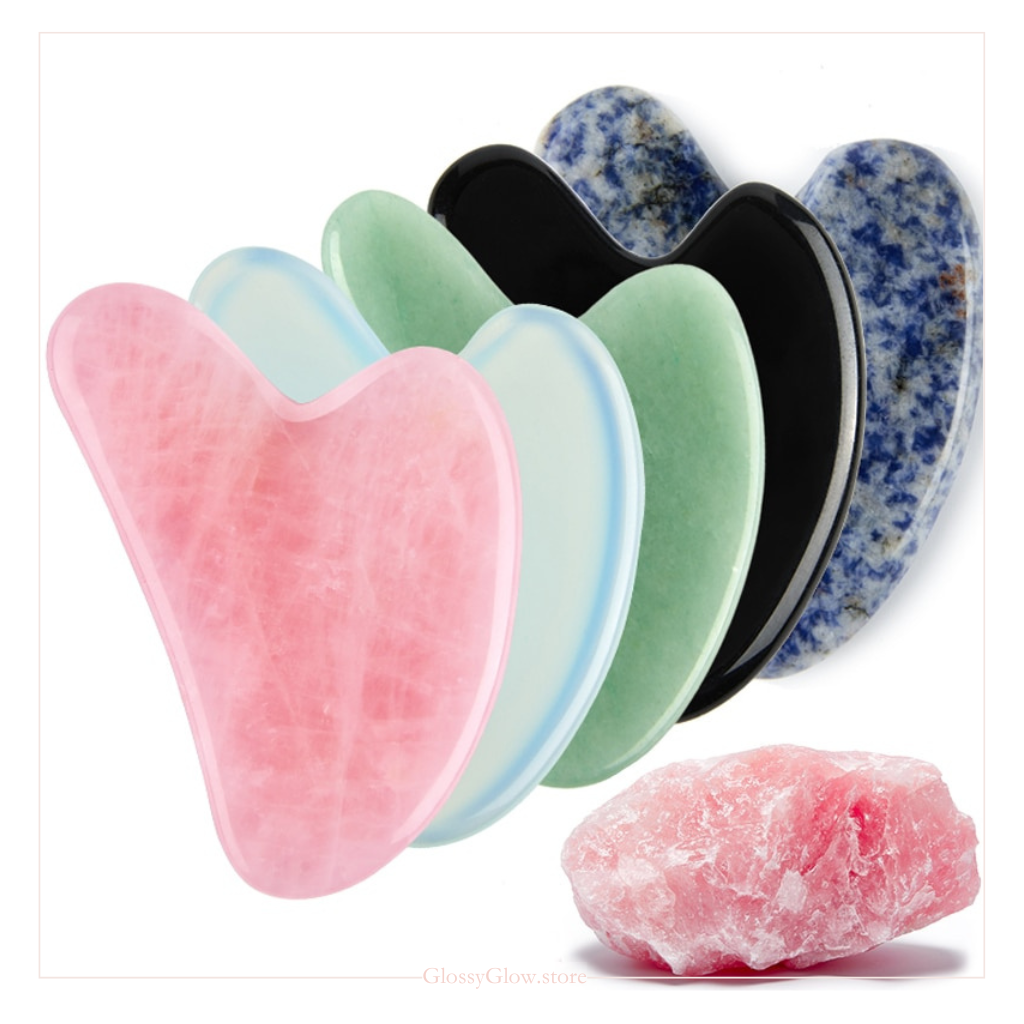 Facial Gua Sha Massager (Jade Stone/Rose Quartz)